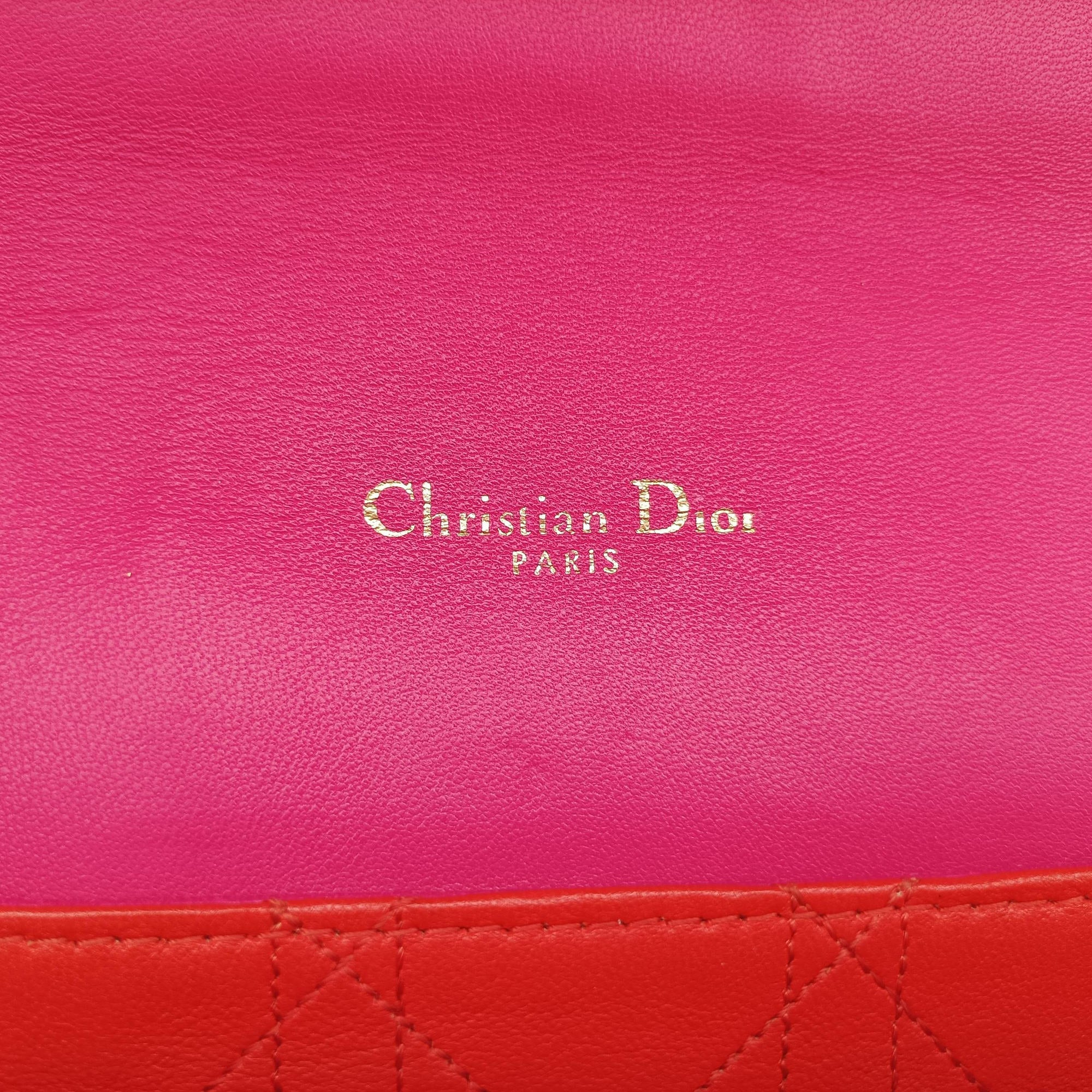 Pre-owned Christian Dior Miss Dior CANNAGE New Lock Pink lambskin  shoulderbag | stylenewstar