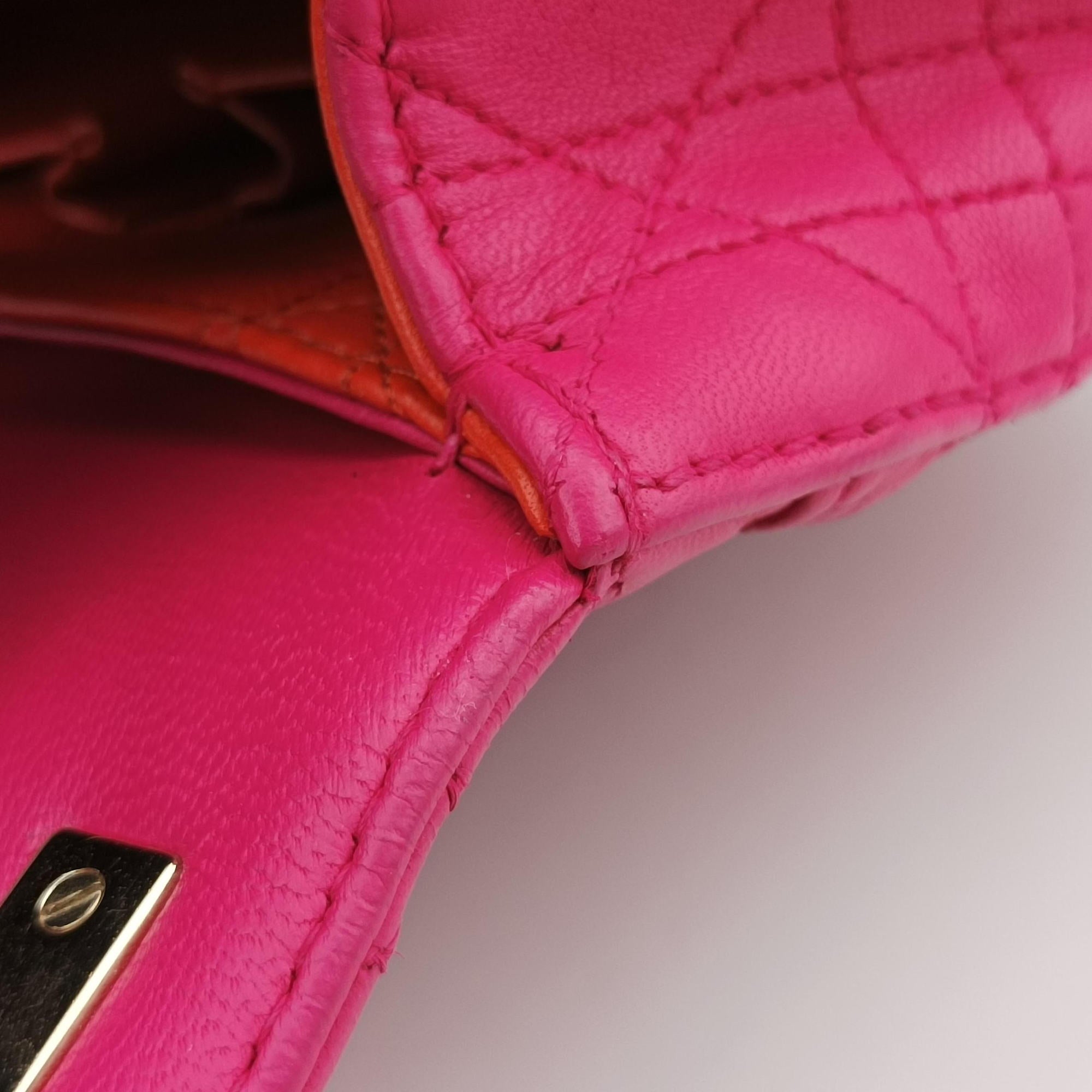 Pre-owned Christian Dior Miss Dior CANNAGE New Lock Pink lambskin  shoulderbag | stylenewstar