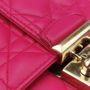 Pre-owned Christian Dior Miss Dior CANNAGE New Lock Pink lambskin  shoulderbag | stylenewstar