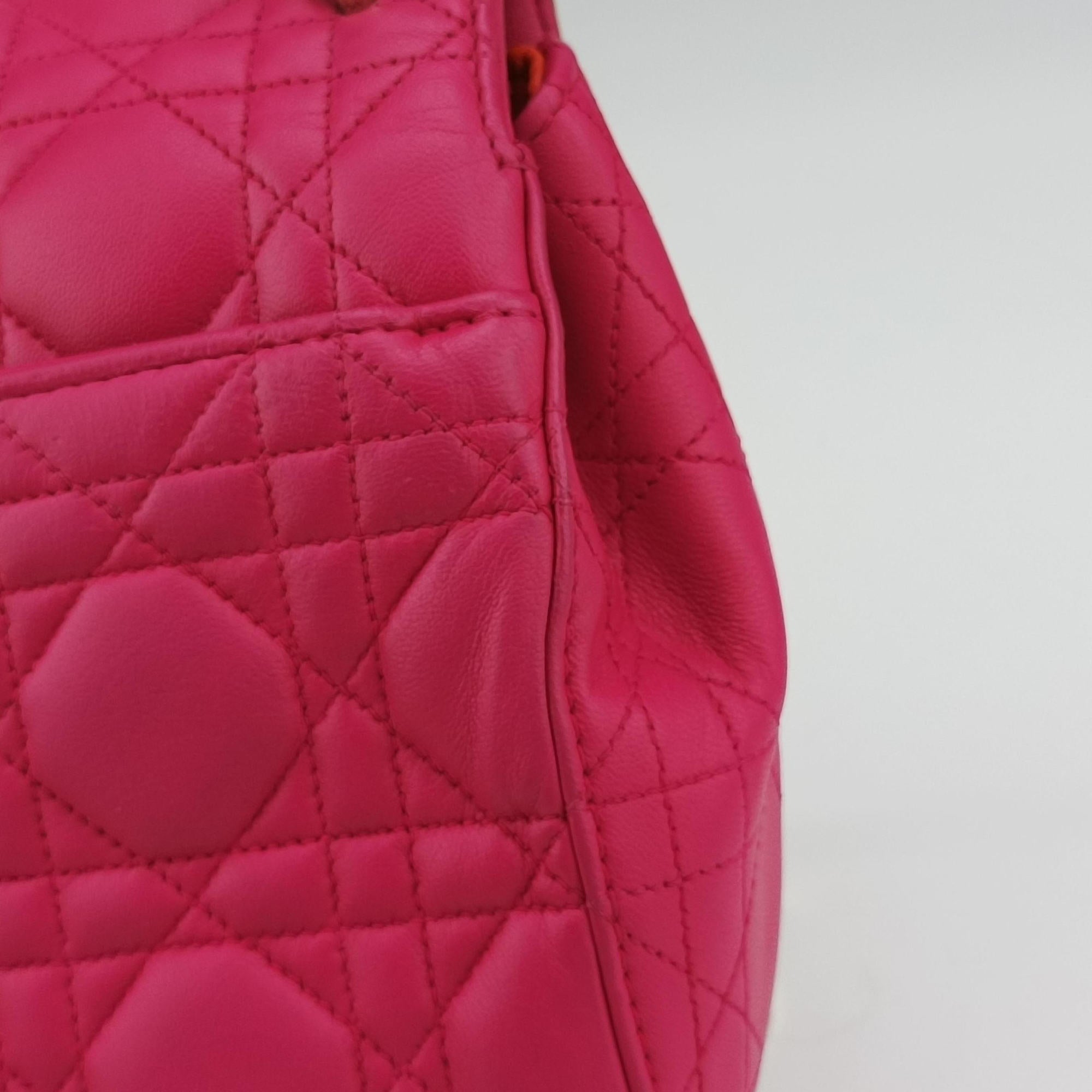 Pre-owned Christian Dior Miss Dior CANNAGE New Lock Pink lambskin  shoulderbag | stylenewstar