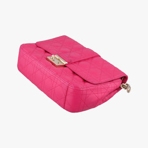 Pre-owned Christian Dior Miss Dior CANNAGE New Lock Pink lambskin  shoulderbag | stylenewstar