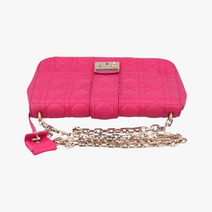 Pre-owned Christian Dior Miss Dior CANNAGE New Lock Pink lambskin  shoulderbag | stylenewstar