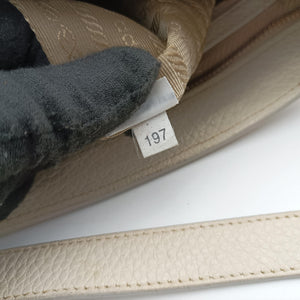 Pre-owned Prada Canapa logo jacquard Navy × white Canvas × leather BT867A shoulderbag | stylenewstar