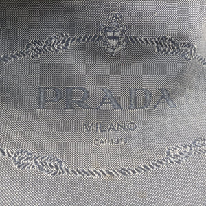 Pre-owned Prada Canapa logo jacquard Navy × white Canvas × leather BT867A shoulderbag | stylenewstar
