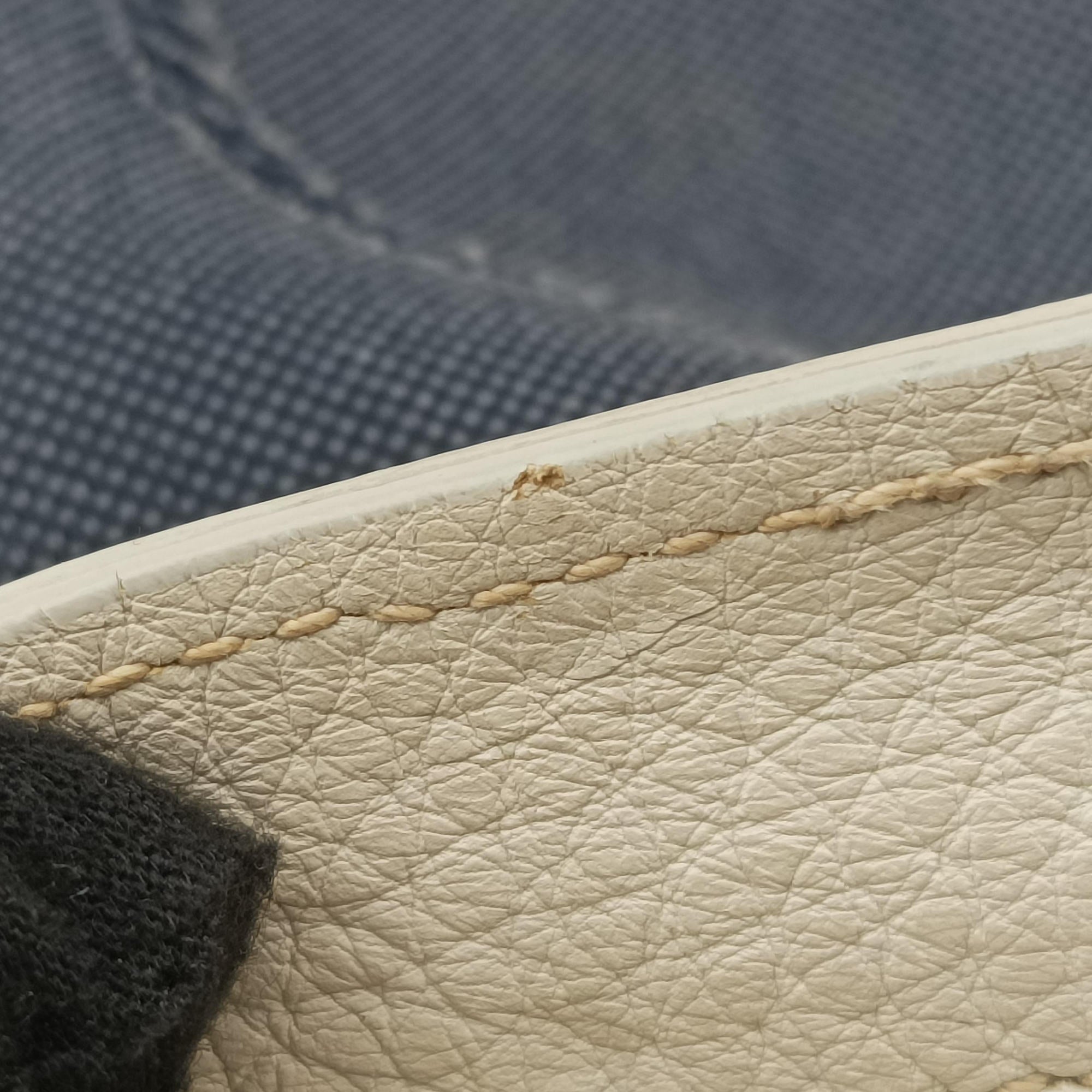 Pre-owned Prada Canapa logo jacquard Navy × white Canvas × leather BT867A shoulderbag | stylenewstar