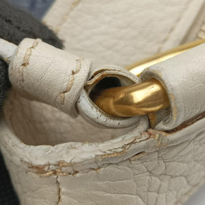 Pre-owned Prada Canapa logo jacquard Navy × white Canvas × leather BT867A shoulderbag | stylenewstar
