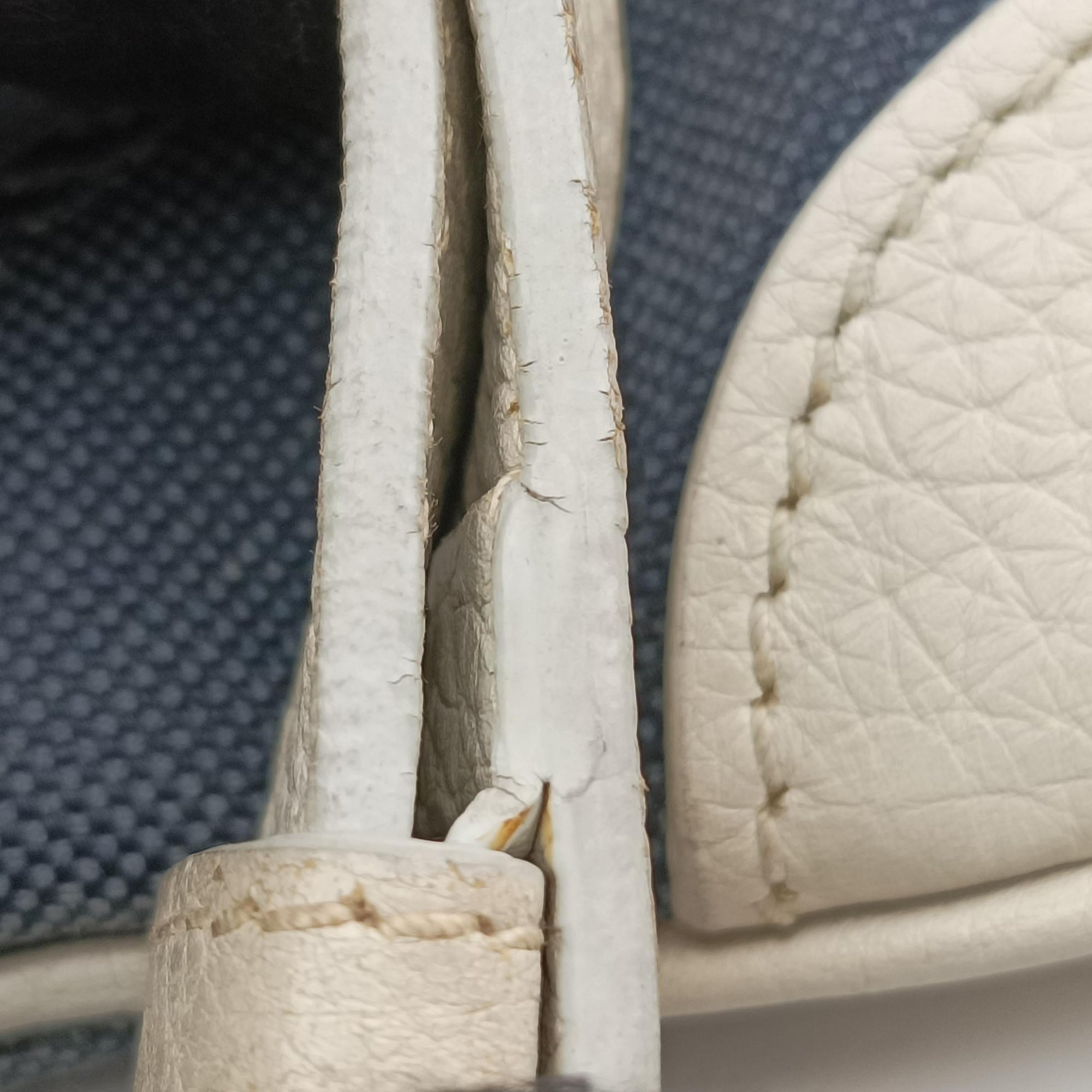 Pre-owned Prada Canapa logo jacquard Navy × white Canvas × leather BT867A shoulderbag | stylenewstar