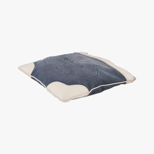 Pre-owned Prada Canapa logo jacquard Navy × white Canvas × leather BT867A shoulderbag | stylenewstar