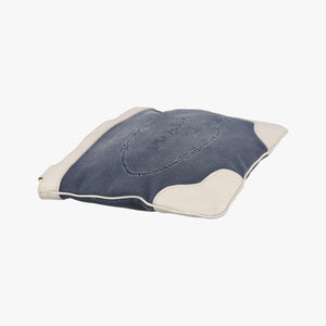 Pre-owned Prada Canapa logo jacquard Navy × white Canvas × leather BT867A shoulderbag | stylenewstar