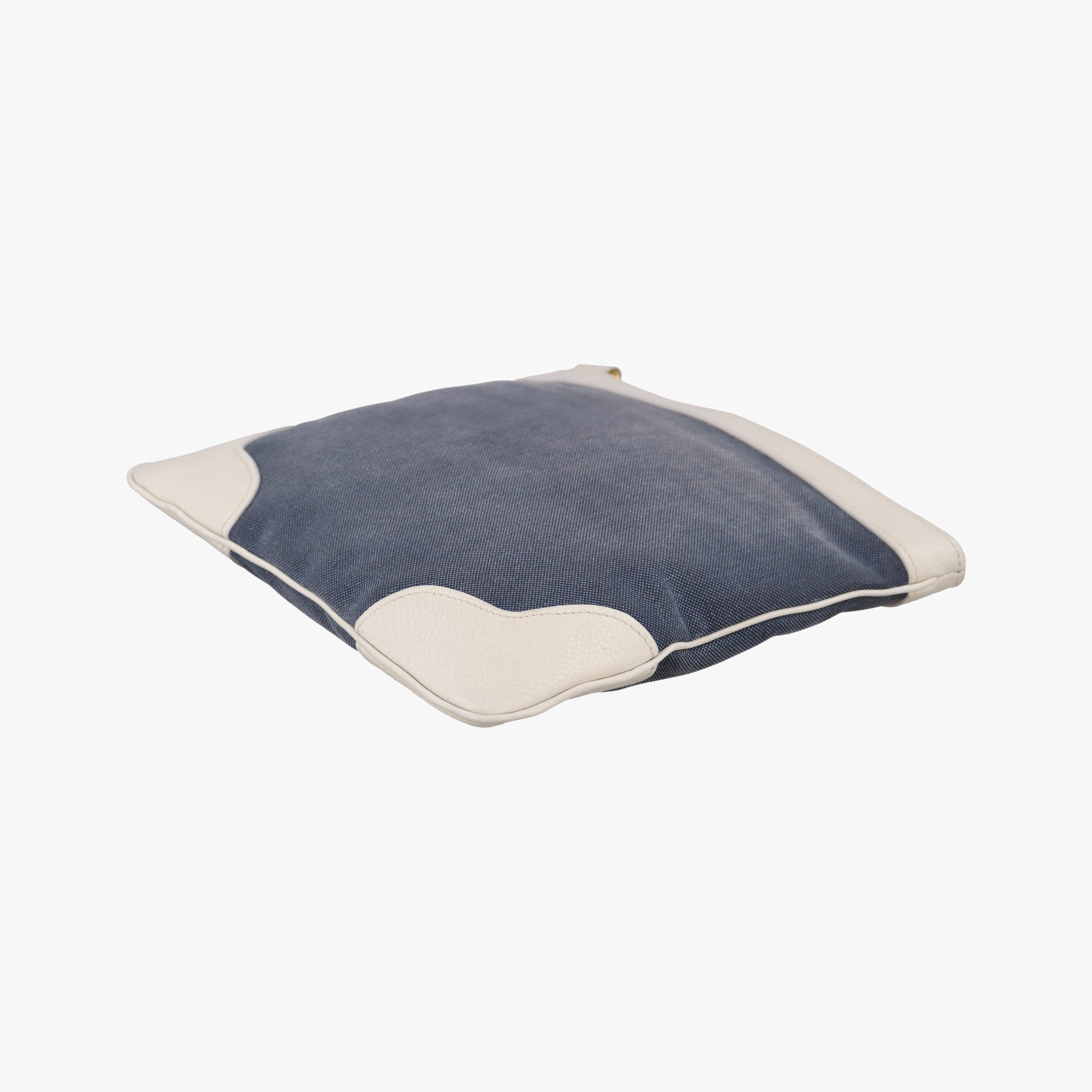 Pre-owned Prada Canapa logo jacquard Navy × white Canvas × leather BT867A shoulderbag | stylenewstar