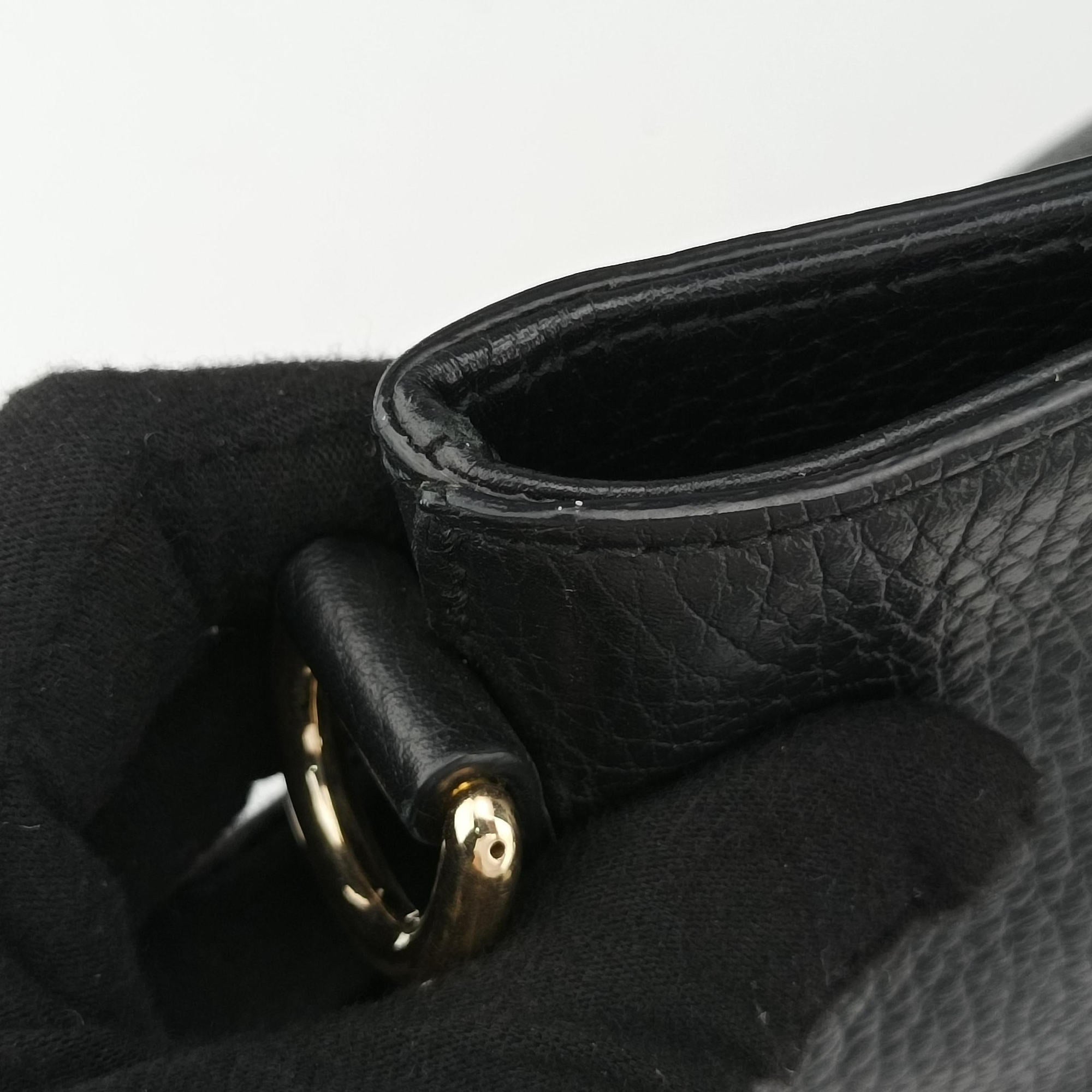 Secondhand Gucci Bamboo Tassel Tote Black Leather 449642 handbag | stylenewstar
