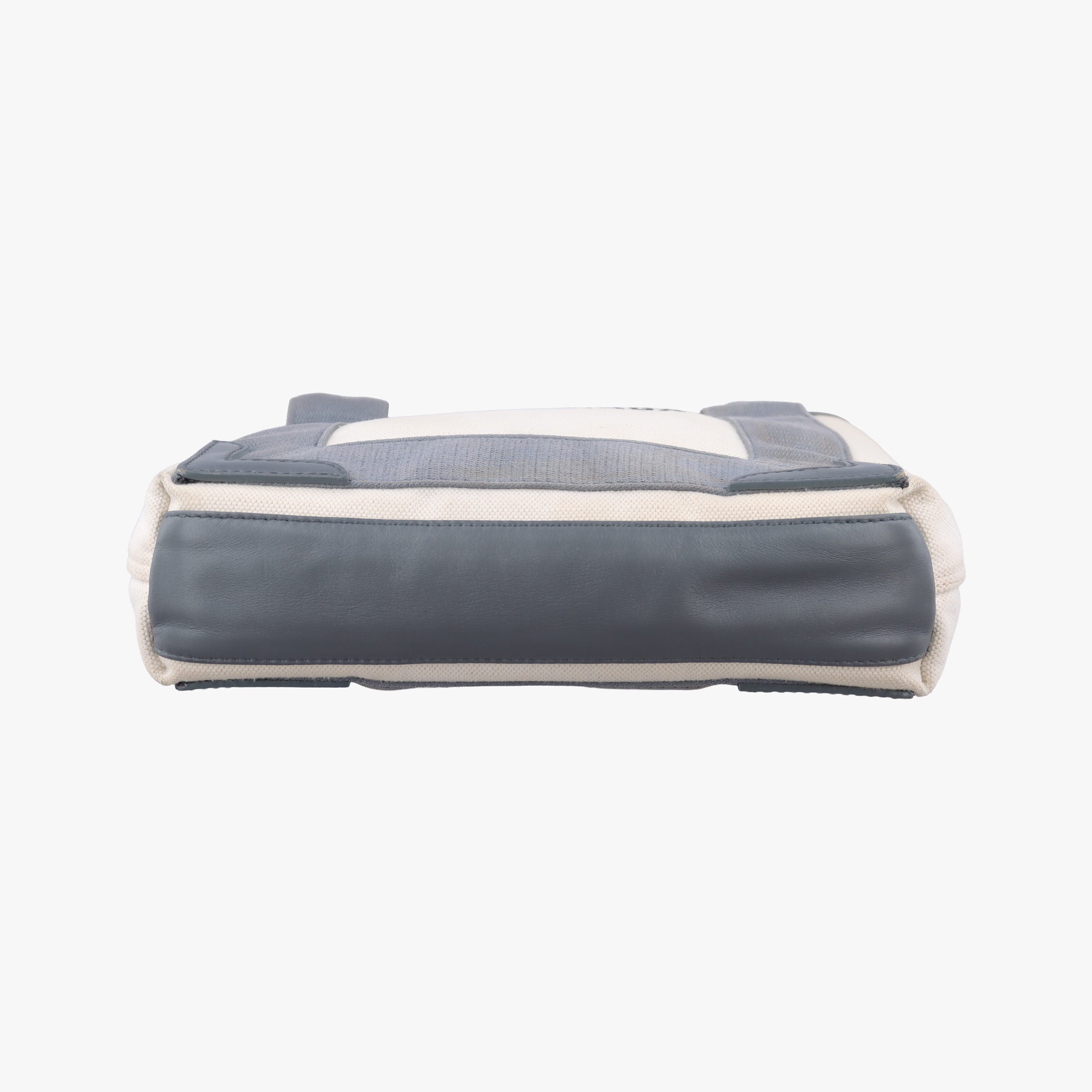Pre-owned Balenciaga Navy Cabas XS Ivory × Gray Canvas x Leather  handbag | stylenewstar