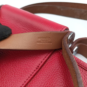 Pre-owned Hermes Cabag Elan Red Togo leather  handbag | stylenewstar