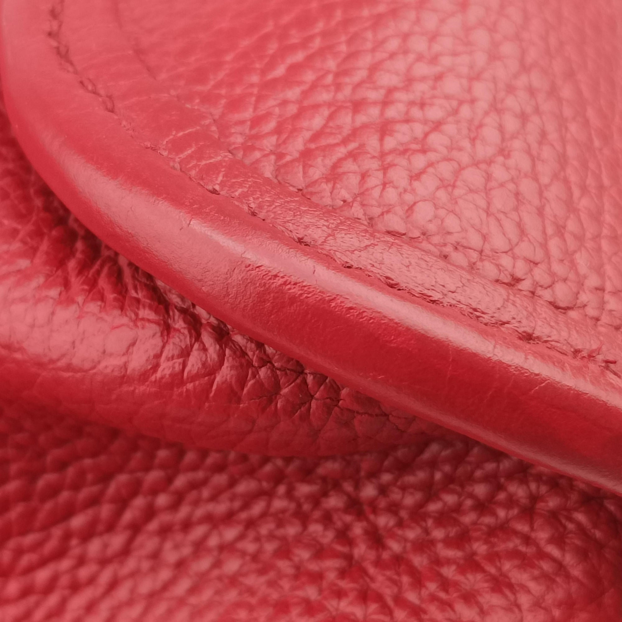 Pre-owned Hermes Cabag Elan Red Togo leather  handbag | stylenewstar