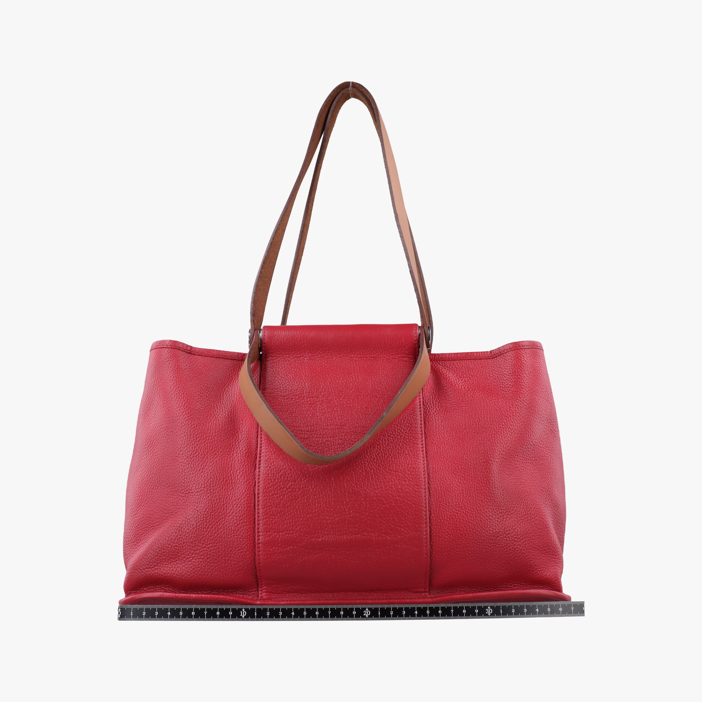 Pre-owned Hermes Cabag Elan Red Togo leather  handbag | stylenewstar
