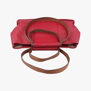 Pre-owned Hermes Cabag Elan Red Togo leather  handbag | stylenewstar