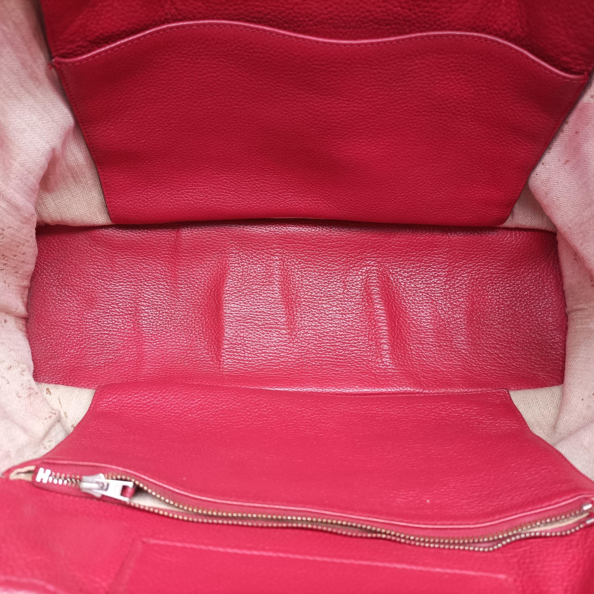 Pre-owned Hermes Cabag Elan Red Togo leather  handbag | stylenewstar