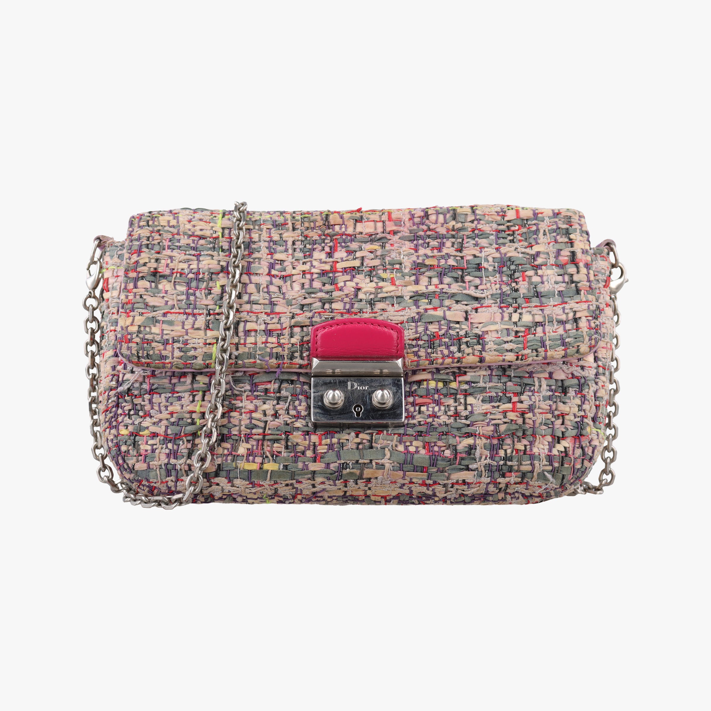 Pre-owned Christian Dior Miss Dior Multicolour Tweed × Leather  shoulderbag | stylenewstar