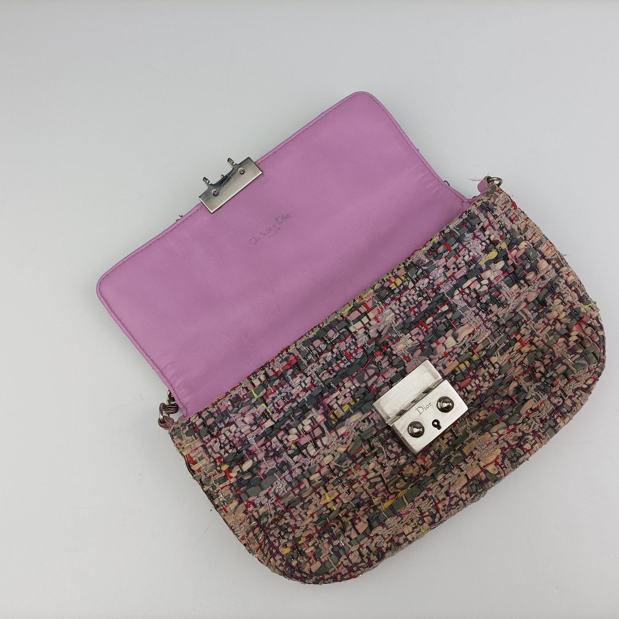 Pre-owned Christian Dior Miss Dior Multicolour Tweed × Leather  shoulderbag | stylenewstar
