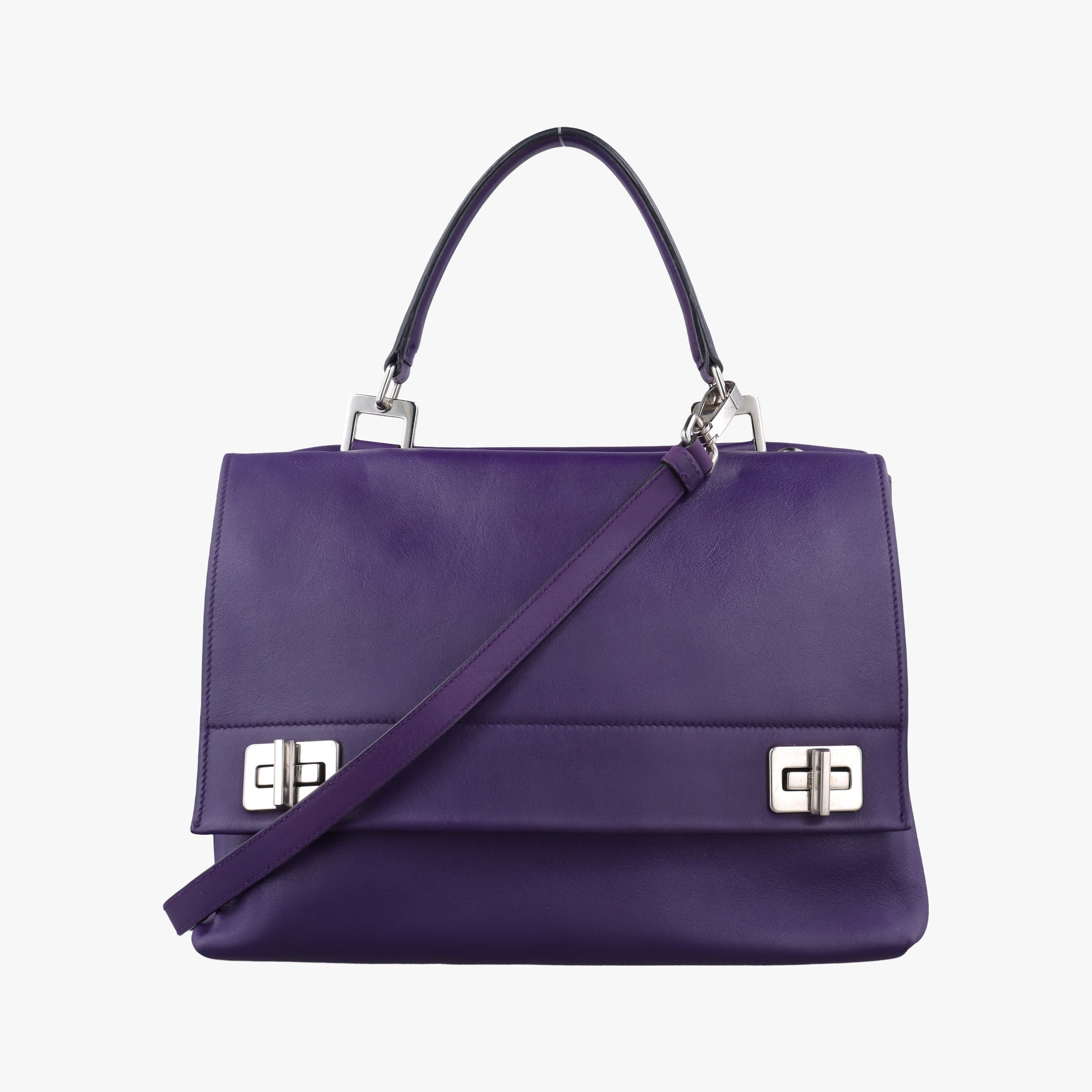 Vintage Prada Double flap chain Purple Leather  shoulderbag | stylenewstar