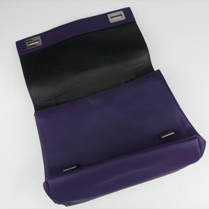 Vintage Prada Double flap chain Purple Leather  shoulderbag | stylenewstar