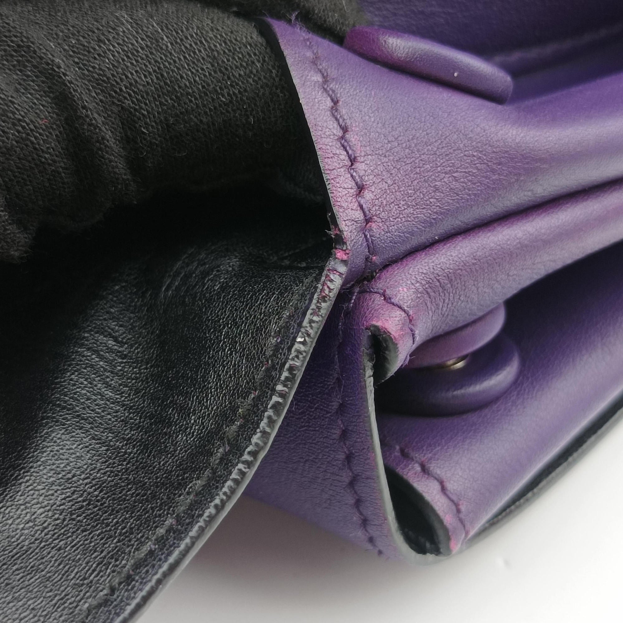 Vintage Prada Double flap chain Purple Leather  shoulderbag | stylenewstar