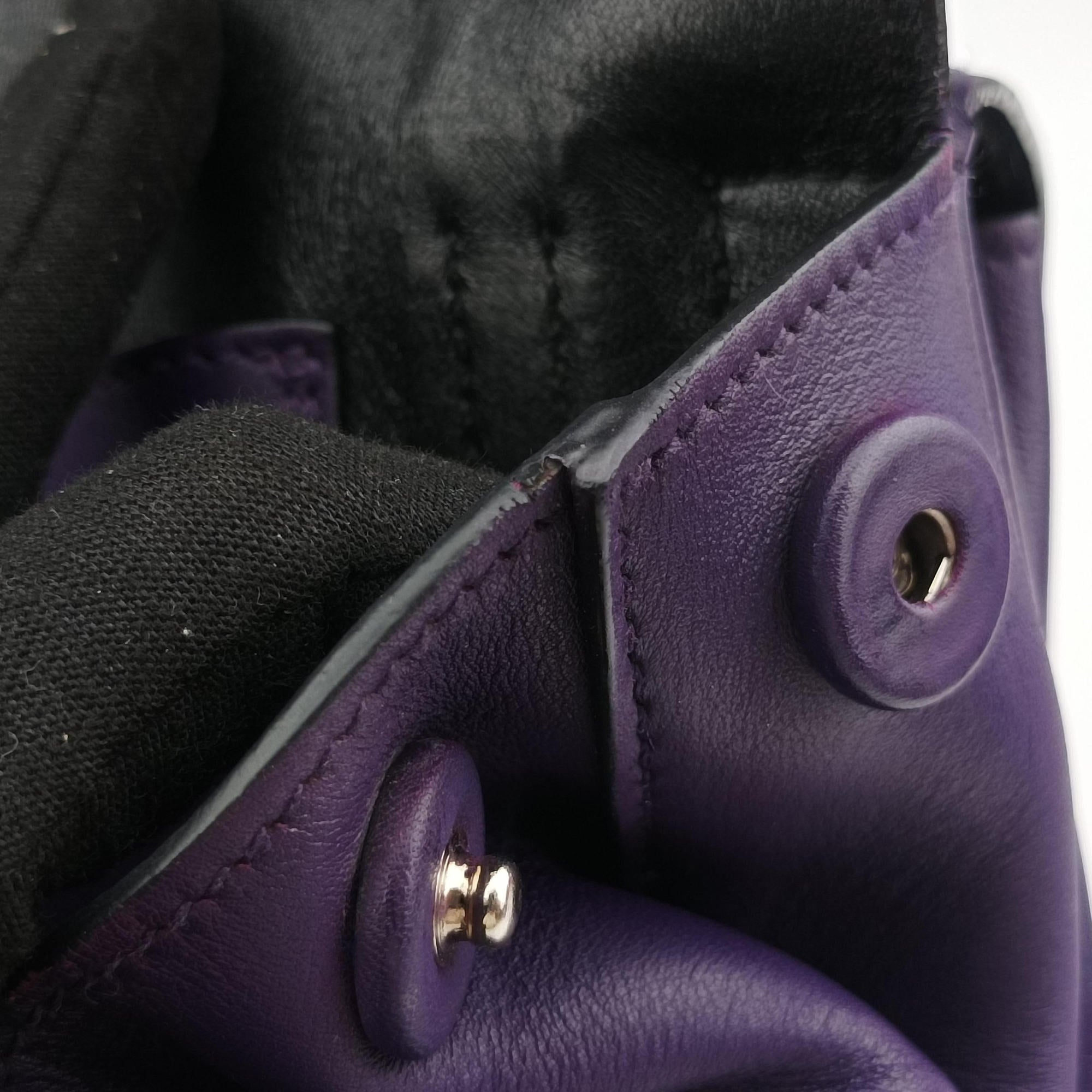 Vintage Prada Double flap chain Purple Leather  shoulderbag | stylenewstar