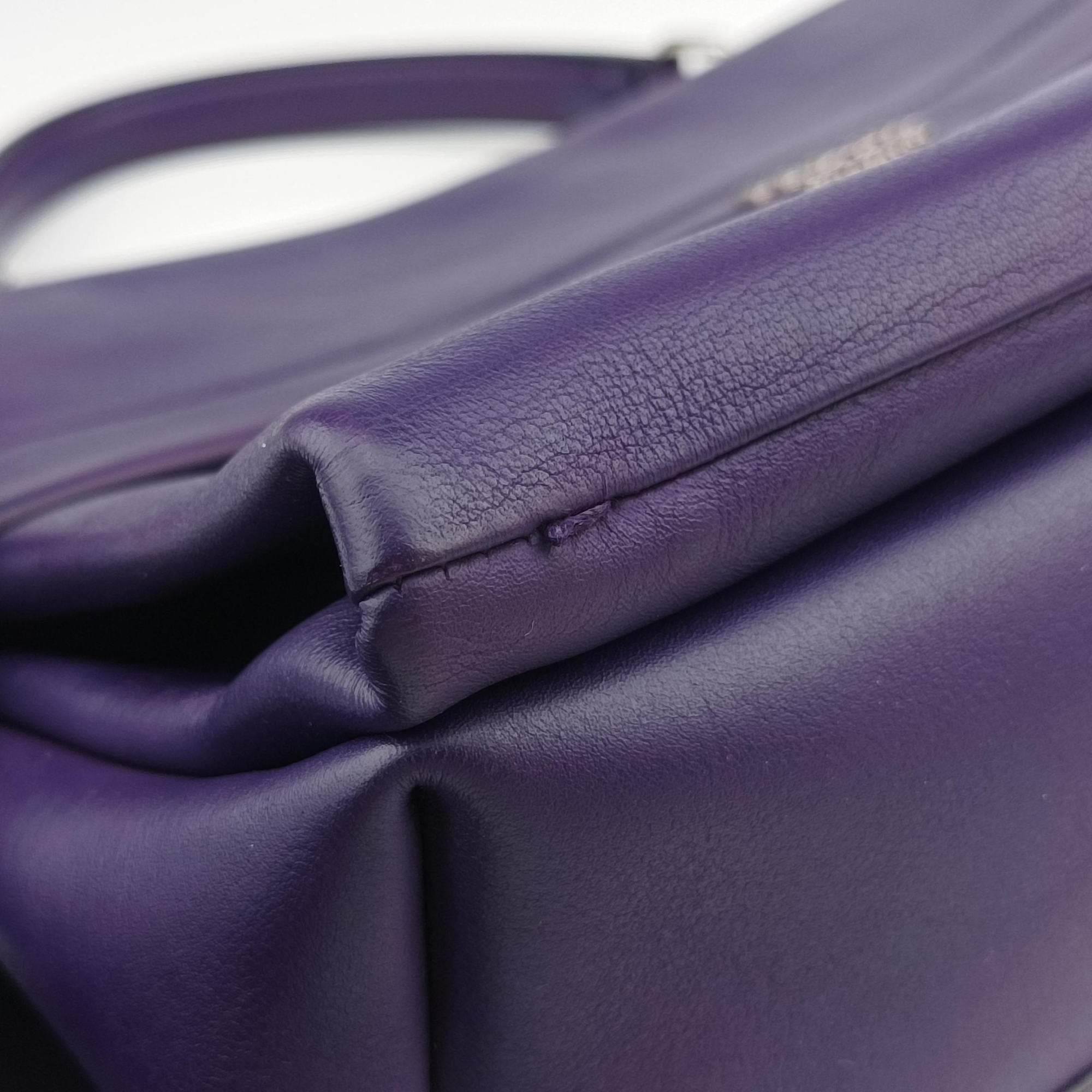 Vintage Prada Double flap chain Purple Leather  shoulderbag | stylenewstar
