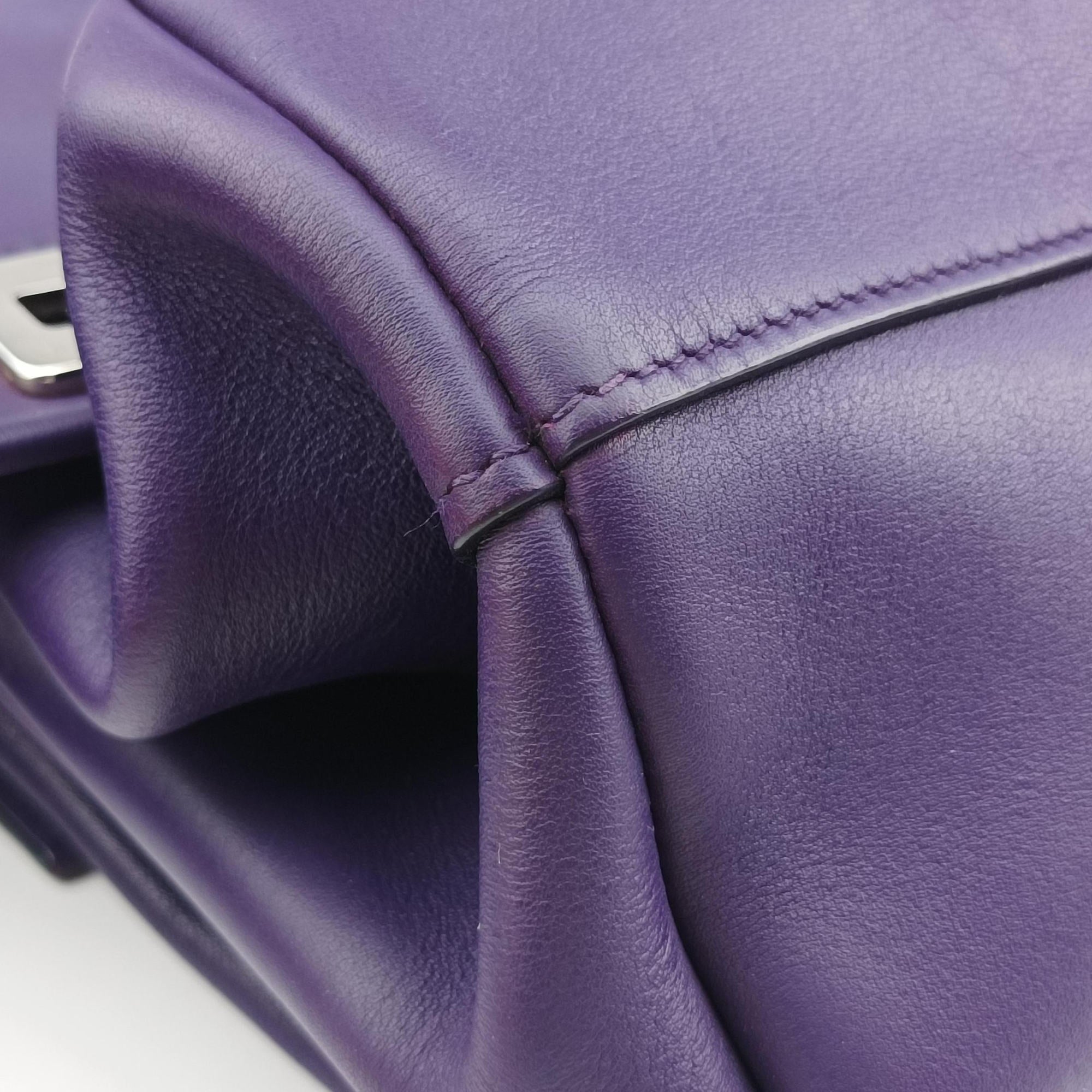 Vintage Prada Double flap chain Purple Leather  shoulderbag | stylenewstar