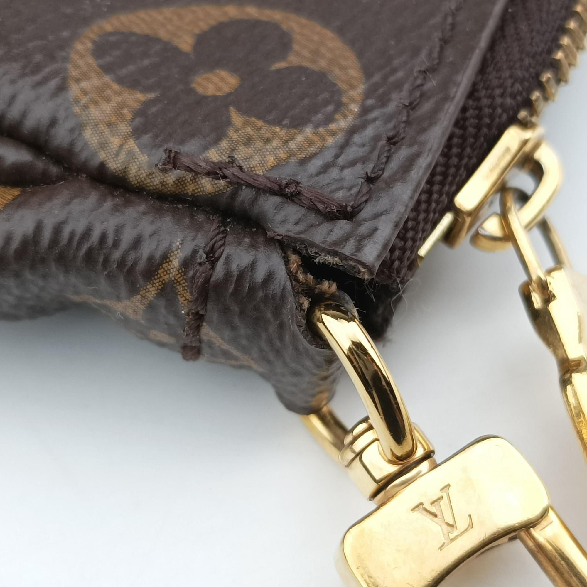 Pre-owned Louis Vuitton MULTI POCHETTE ACCESSOIRES MARRON×ROSE CLAIRE Monogram Canvas M44840 shoulderbag | stylenewstar