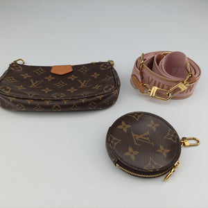 Pre-owned Louis Vuitton MULTI POCHETTE ACCESSOIRES MARRON×ROSE CLAIRE Monogram Canvas M44840 shoulderbag | stylenewstar