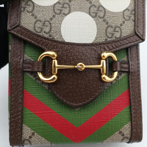 Secondhand Gucci Horsebit 1955 beige×Multicolour PVC coated canvas 625615 shoulderbag | stylenewstar