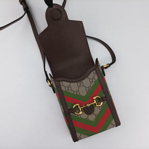Secondhand Gucci Horsebit 1955 beige×Multicolour PVC coated canvas 625615 shoulderbag | stylenewstar