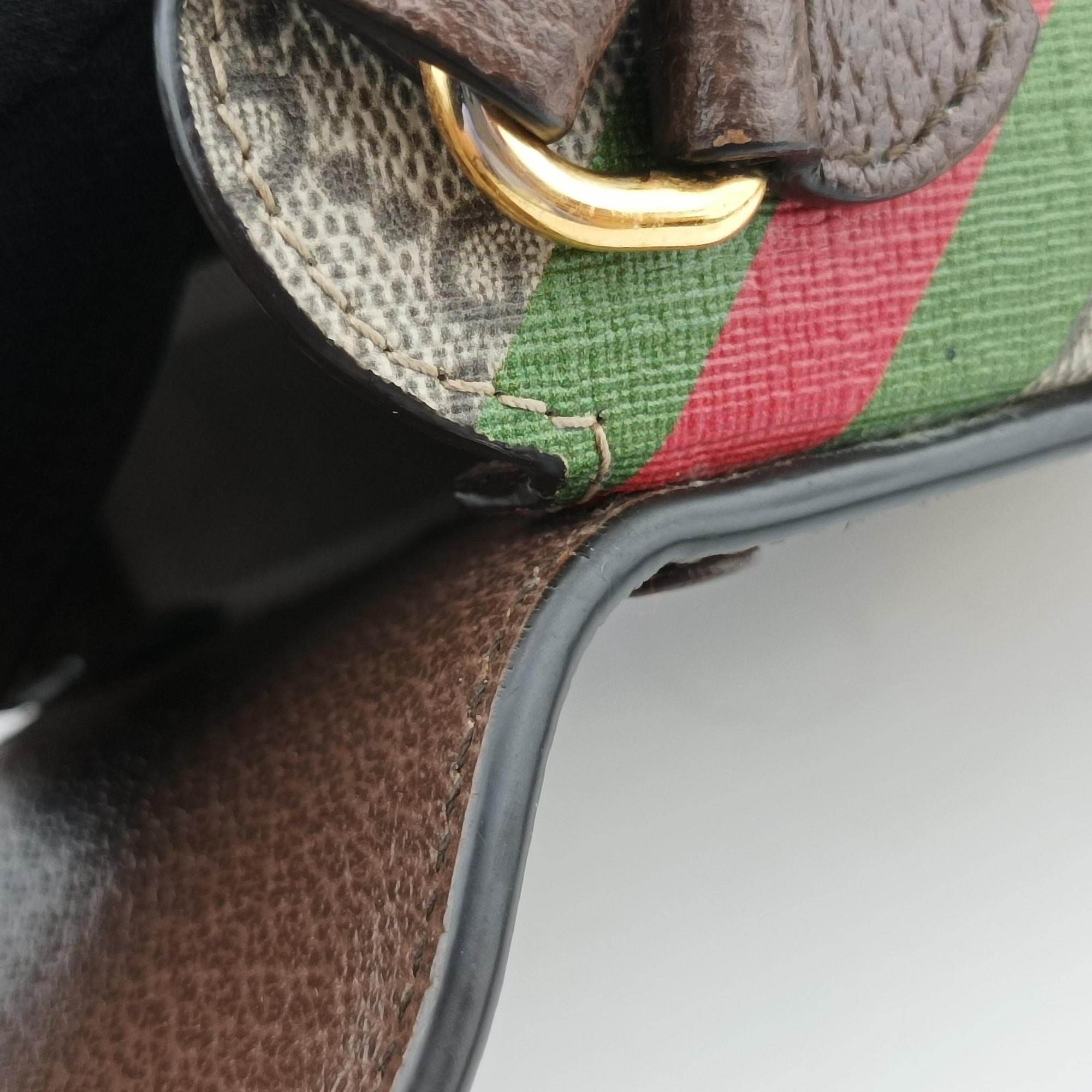 Secondhand Gucci Horsebit 1955 beige×Multicolour PVC coated canvas 625615 shoulderbag | stylenewstar