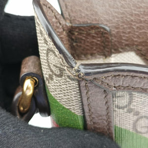 Secondhand Gucci Horsebit 1955 beige×Multicolour PVC coated canvas 625615 shoulderbag | stylenewstar