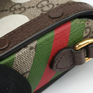 Secondhand Gucci Horsebit 1955 beige×Multicolour PVC coated canvas 625615 shoulderbag | stylenewstar