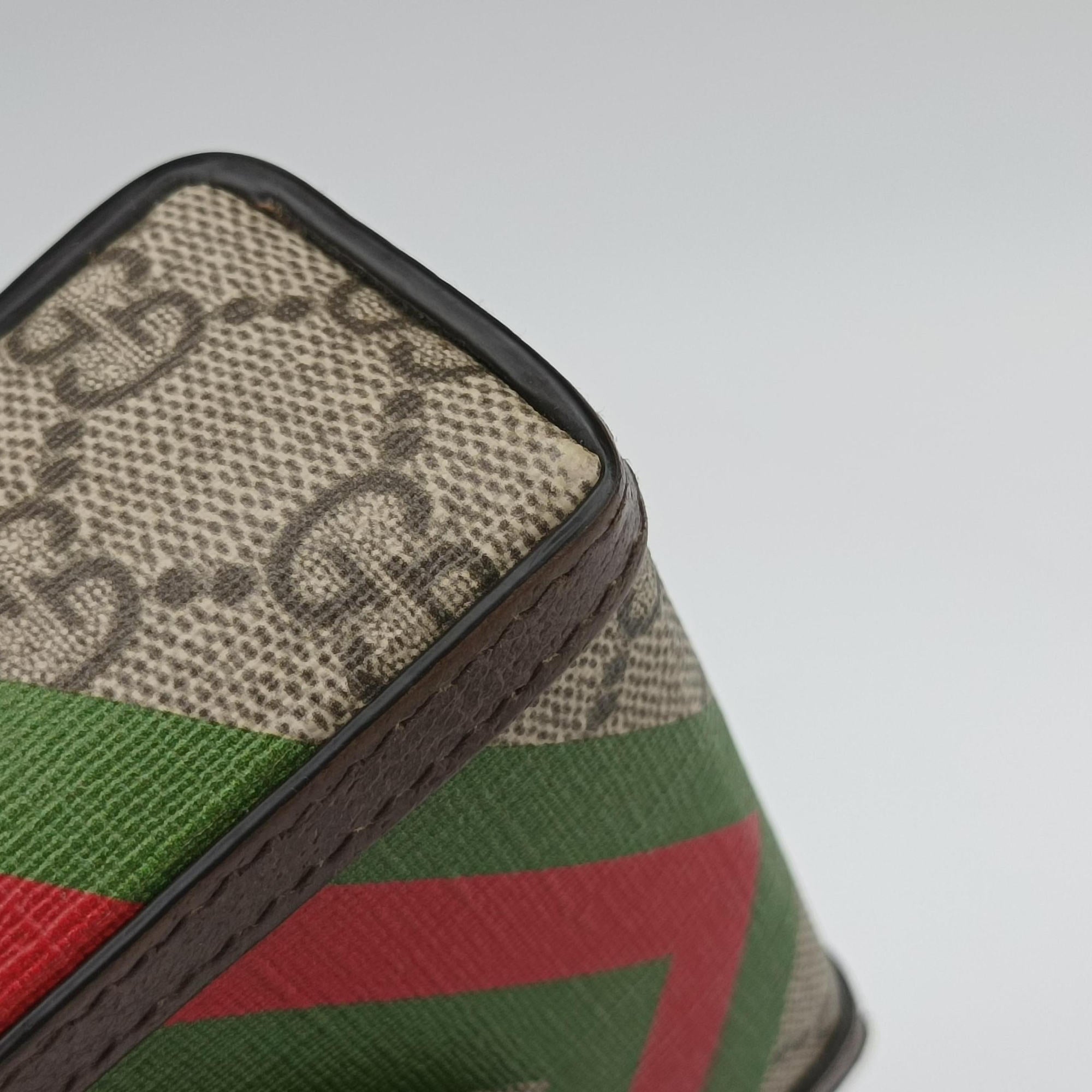 Secondhand Gucci Horsebit 1955 beige×Multicolour PVC coated canvas 625615 shoulderbag | stylenewstar