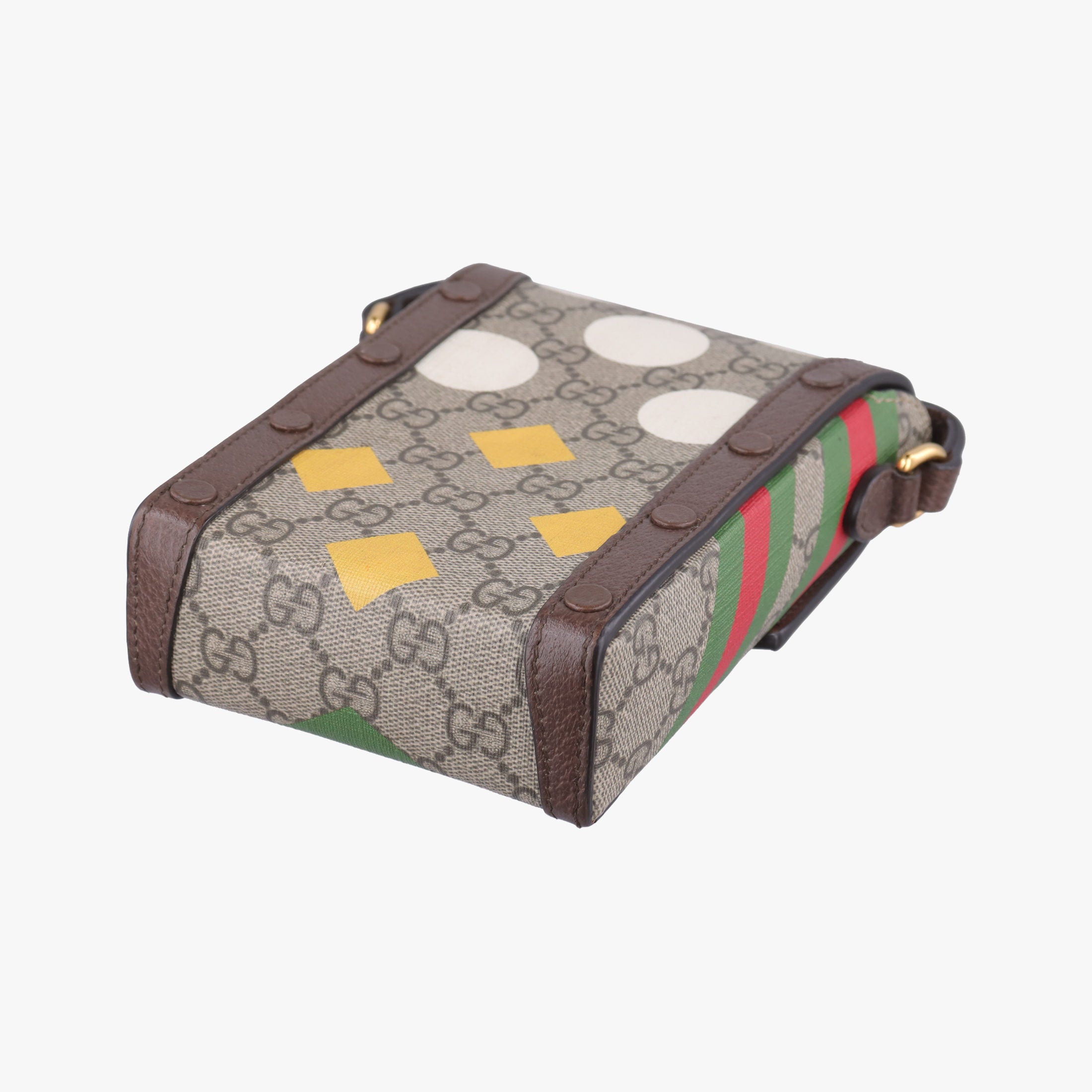 Secondhand Gucci Horsebit 1955 beige×Multicolour PVC coated canvas 625615 shoulderbag | stylenewstar