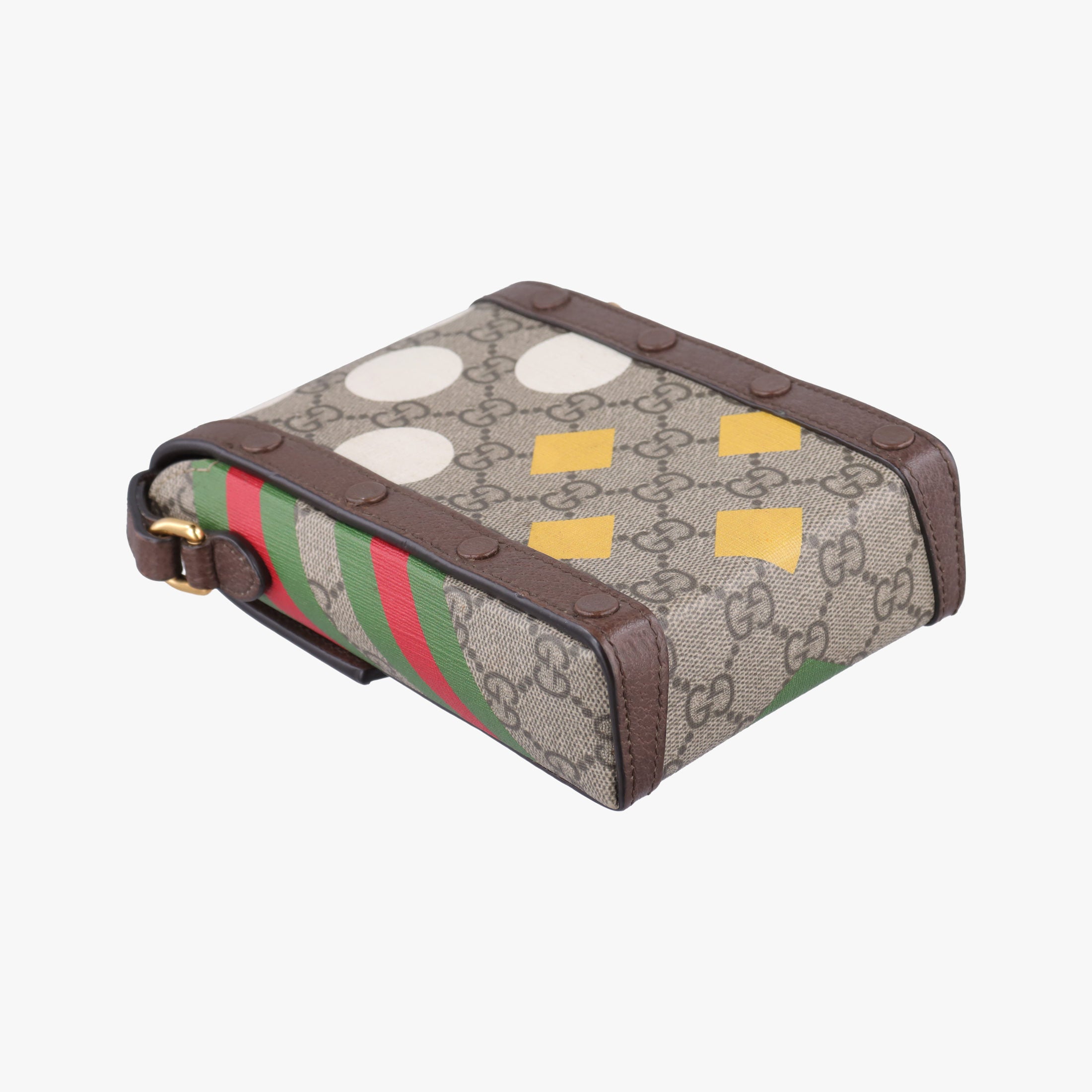 Secondhand Gucci Horsebit 1955 beige×Multicolour PVC coated canvas 625615 shoulderbag | stylenewstar