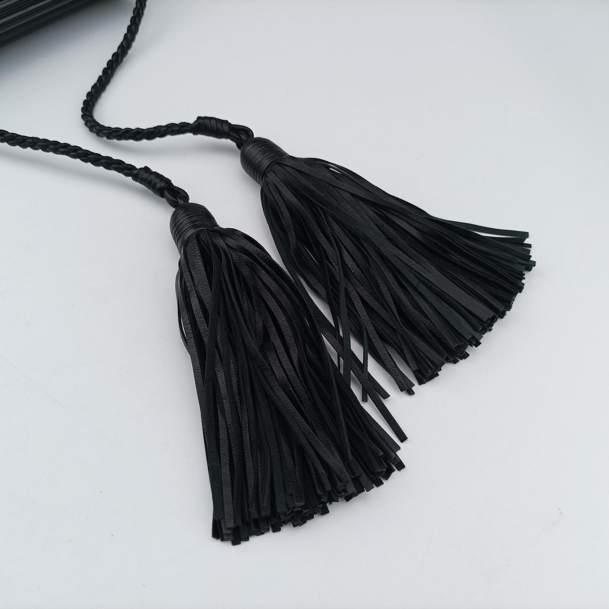Pre-owned Yves Saint Laurent Fringe Monogram Opium Box Black Plexiglass 418593 shoulderbag | stylenewstar