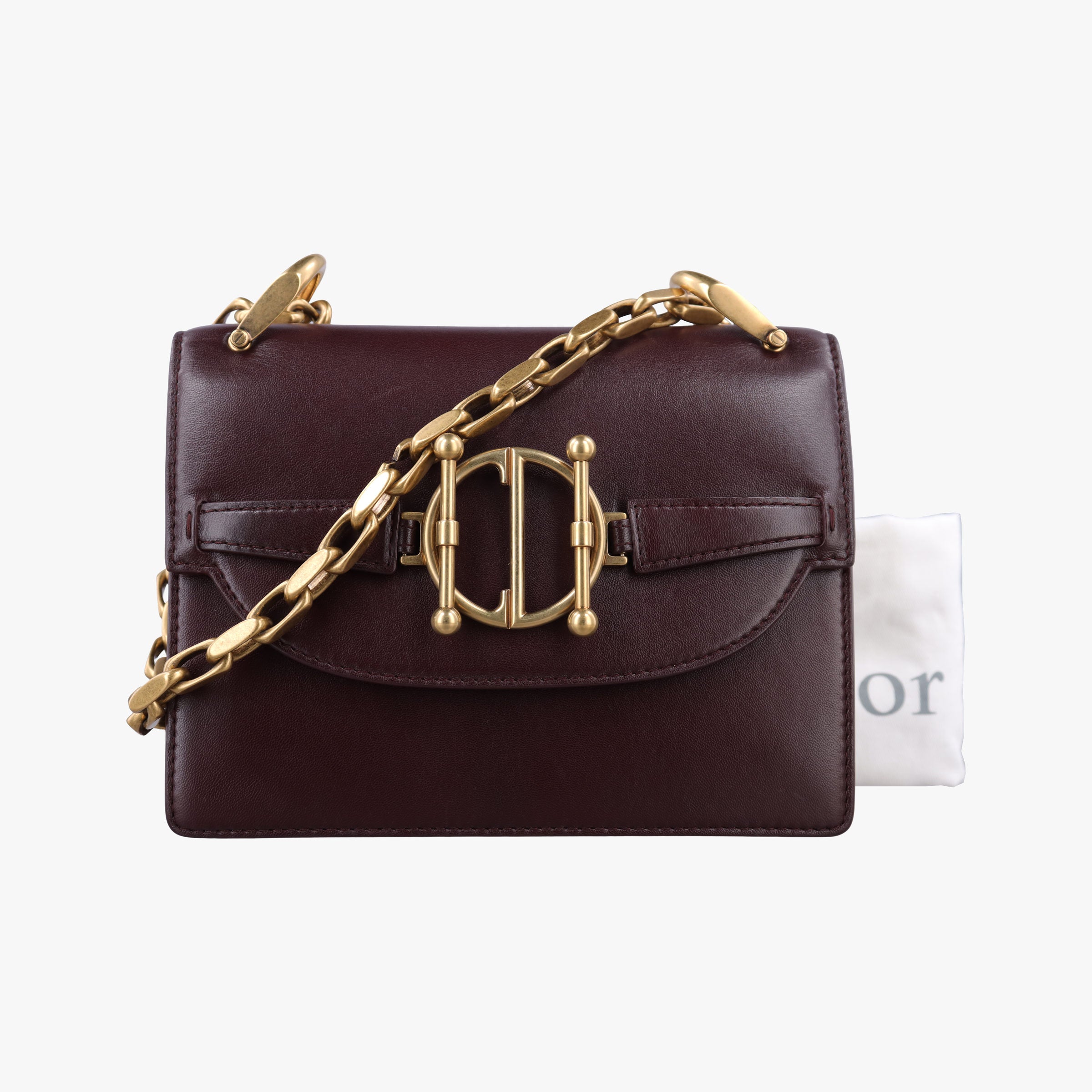 Pre-owned Christian Dior DiorDirection Bordeaux Smooth calfskin  shoulderbag | stylenewstar