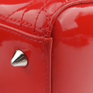 Pre-owned Christian Dior Lady Dior Red patent  shoulderbag | stylenewstar