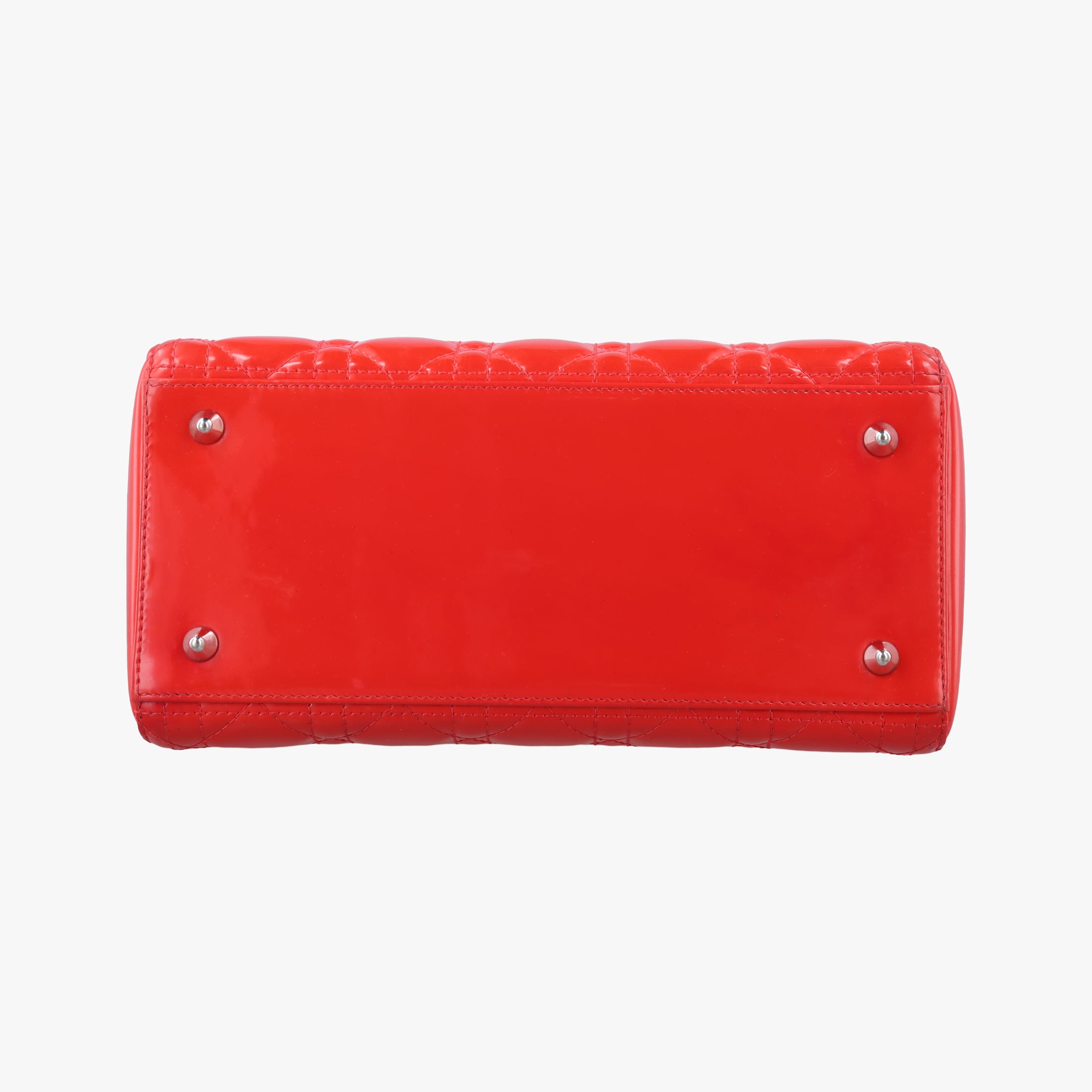Pre-owned Christian Dior Lady Dior Red patent  shoulderbag | stylenewstar
