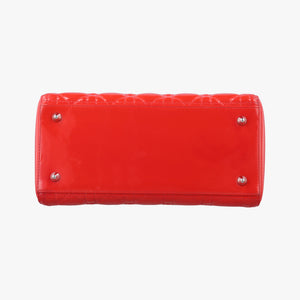 Pre-owned Christian Dior Lady Dior Red patent  shoulderbag | stylenewstar