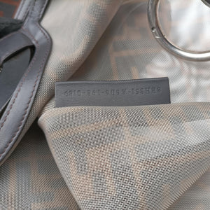 Secondhand Fendi Zucca pattern Brown mesh×Calf Leather 8BH351 shoulderbag | stylenewstar