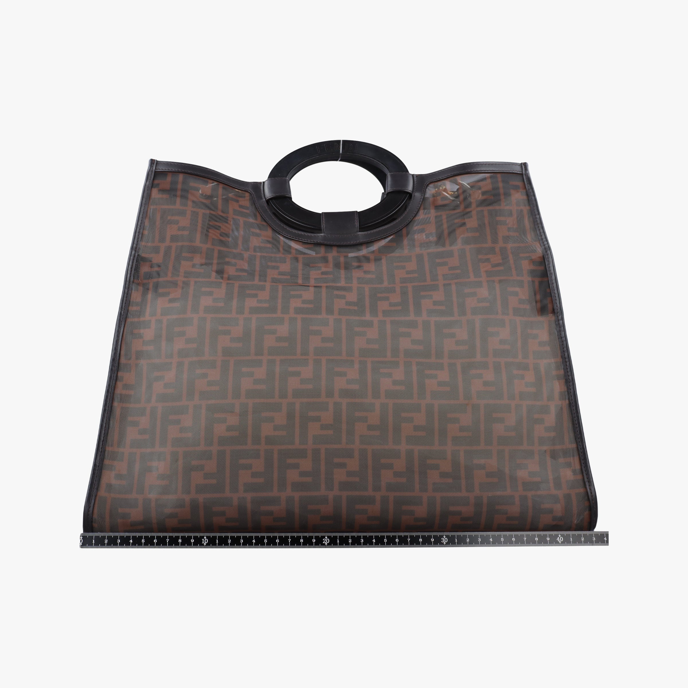 Secondhand Fendi Zucca pattern Brown mesh×Calf Leather 8BH351 shoulderbag | stylenewstar