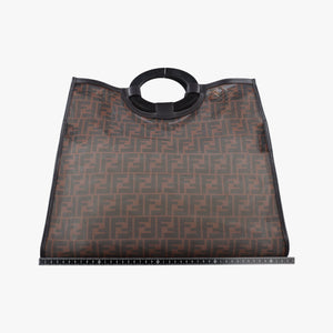 Secondhand Fendi Zucca pattern Brown mesh×Calf Leather 8BH351 shoulderbag | stylenewstar