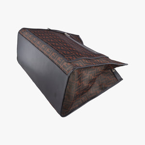 Secondhand Fendi Zucca pattern Brown mesh×Calf Leather 8BH351 shoulderbag | stylenewstar