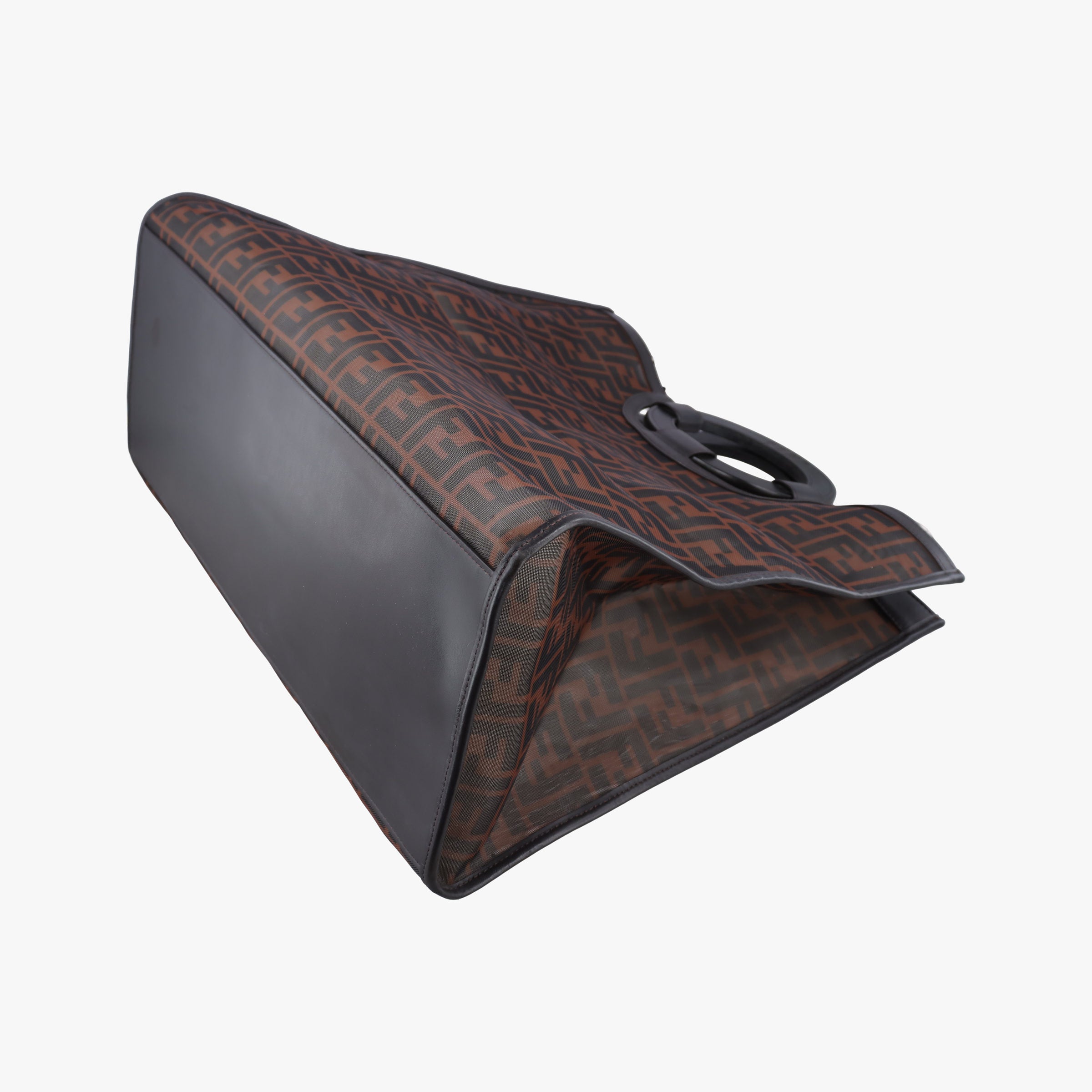 Secondhand Fendi Zucca pattern Brown mesh×Calf Leather 8BH351 shoulderbag | stylenewstar