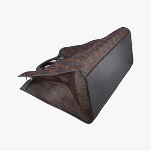 Secondhand Fendi Zucca pattern Brown mesh×Calf Leather 8BH351 shoulderbag | stylenewstar